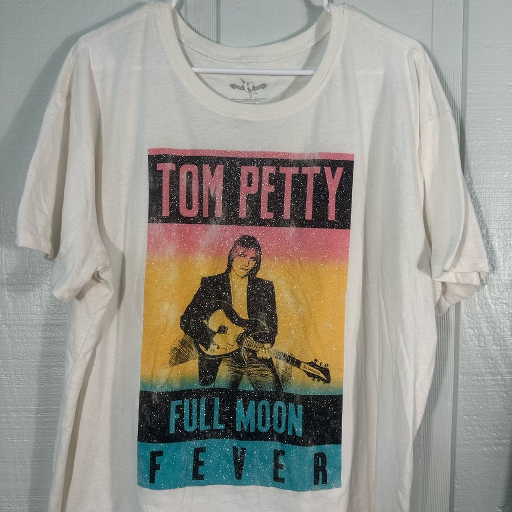 Hybrid Tom Petty Womens White Full Moon Fever Short SleeveT Shirt Size XXL EUC - Picture 3 of 6